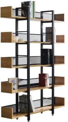  Raft cu 5 poliţe, negru / salcâm, kilis tip 2 (UE-0000303015) Raft