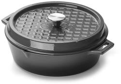 Grandhall Grandpro Tigaie si oala adanca rotunda din fonta emailata, contine capac, diametru 25 cm, 7, 5 cm inaltime, Grandpro A03001004T (7722)