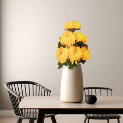 Vog und Arths Crizantema artificiala galbena 58 cm, floare decorativa realista interior exterior (GLB_11912B)