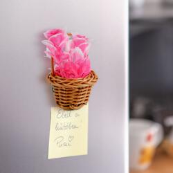 Vog und Arths Decor magnetic flori artificiale cos 7 cm, ornament frigider colorat, decor casa birou (GLB_11913)