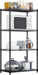  Etajeră, 4 rafturi, negru, suer typ 1 (UE-0000274988) Raft