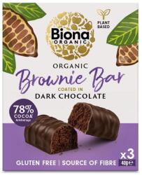 Biona Baton brownie invelit in ciocolata neagra bio 3 x 40g Biona (5032722320512)