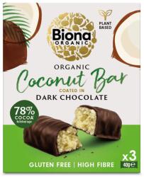 Biona Baton cu cocos invelit in ciocolata neagra bio 3 x 40g Biona (5032722320376)