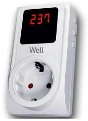 Well Stecher schuko 16A 3680W cu protectie la joasa si inalta tensiune ecran digital Well (ELAD-SH-PROT/VSD01-WL) - esell