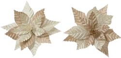  Floare artificiala Craciunita, auriu, clips, 26x16 cm (IN-8720194831298)