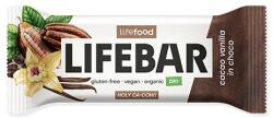 Lifefood Baton cu cacao si vanilie invelit in ciocolata bio 40g Lifebar (8595657102488)