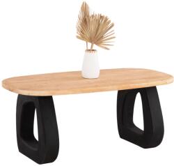  Masa dining Santorini, lemn molid/MDF, nuanta natur/negru, 180x90x75 cm (UE-HM18065)