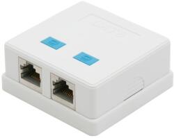  Priza Dubla de Perete RJ45 Ecranata 8P8C pentru Retea Ethernet CAT5/CAT6 (GLB_05397)