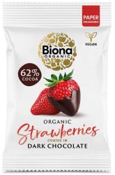Biona Capsuni invelite in ciocolata neagra bio 45g Biona (5032722320079)