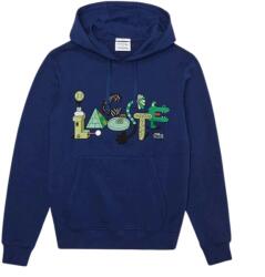 Lacoste Unisex pulóver Lacoste SH0412 kenguru kapucnis sötétkék pamut méret Xxs (SH0412)