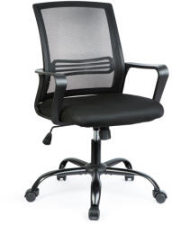 Bemada Scaun birou ergonomic reglabil, rotativ, cu cotiere fixe, negru, suport 150 kg (GLB_BMD1119B)