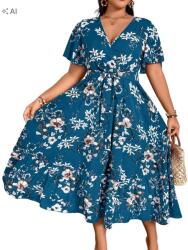 Shein Ruha MIDI Növényi Mintával 3XL