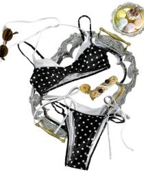 Shein Kötött Kétrészes Bikini Pöttyös L