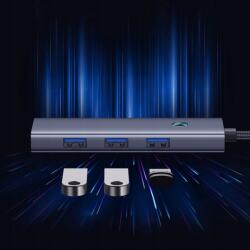 Baseus Hub Elosztó 5in1 Usb-c Hdmi Usb-a Usb-c Pd 4K szürke (4901673954958)