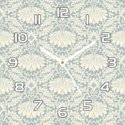 Coloray Vintage üveg falióra virág fehér-szürke 30x30cm (pl-zsk-30x30-TD-388)