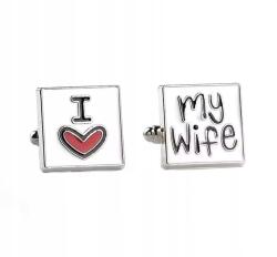 Mandzsettagombok ing Vőlegény Menyasszony Esküvő Évforduló Férj (SPINKI I LOVE MY WIFE)
