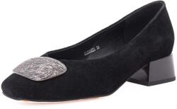 Epica Pantofi dama eleganti din piele naturala intoarsa, Epica, 1DL90002A 01-I, negru