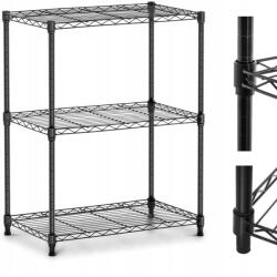 Royal Catering Drótpolc áttört 3 polcos 60x35x77 cm 120 kg-ig fekete (4901673765295)