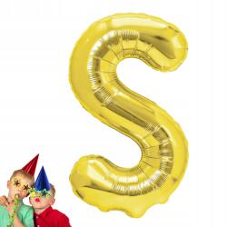  Fólia Léggömb arany S betű 40cm születésnapi party felirat készítéséhez