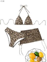 Shein Fürdőruha 3EL Leopárdmintás M