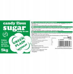 Színes vattacukor zöld natúr ízű 5kg-os csomag (4901673776055)
