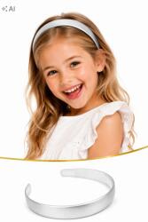  Széles, 2, 5 cm-es hajpánt, univerzális, gyerekeknek és nőknek, Ezüst (OZBP2)