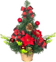 MagicHome Brad decorativ de Craciun MagicHome, rosu, ornamentat, 41 cm (8092049)