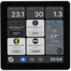 Shelly panou de control inteligent shelly wall display x1i negru - ecran tactil color 4 inch, rezolutie 720x720, baza de alimentare cu (3800238073039)
