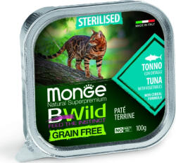 Monge BWild Grain Free Cat Sterilised Tonhal és zöldségek 100 g KARTON - 4 db