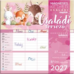 LIZZY Falinaptár 2027 LIZZYCALENDAR kéthetes tervező mágneses Családi tervező Scrapbook style
