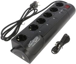 Gembird Prelungitor EnerGenie EG-PMS2 cu 6 prize 10A și protecție la supratensiune (EG-PMS2)