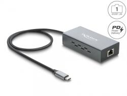 Delock Adaptor retea USB type C la RJ45 Gigabit LAN PoE cu PD, Delock 81633 (81633)