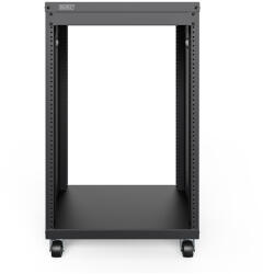  19 Rack Mit Castors 16he Black 780x507x460mm Tapped Holes (dn-48001)