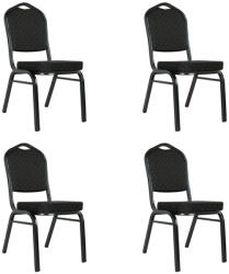 King Home Heron Bankett Szék Fekete Acél Kárpitozott 4 db-os Szett (KHM-5900168832978-SET4)