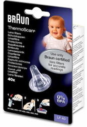 Braun Set 40 capace de protectie pentru termometru auricular Braun, LF 40 ThermoScan, Transparent (BRN-4022167400062)