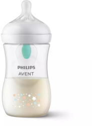 Philips Biberon Philips Avent Natural Response SCY673/82, cu dispozitiv AirFree, 260 ml, tetina care functioneaza ca sanul mamei, cu debit 3, tetina fara scurgeri, +1 luni, model deco ursuleti, fara BPA, usor