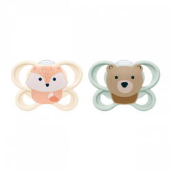 Nuk MommyFeel Soother Perfect Match Air FOX/BEAR 0-2m 2pc box (59258-NUK-10174005)