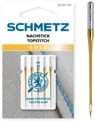 Schmetz Set 5 ace Gold Topstitch pentru Quilting, finete 80, Schmetz 130/705 H-NT VCS (SC-723067) - vexio