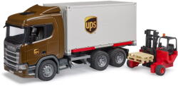 BRUDER Scania Super 560R Logistik LKW mit Mitnahmestapler (03582) Figurina