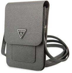 GUESS Handbag GUWBSATMGR gray / gray Saffiano Triangle (3666339050504) Geanta voiaj
