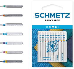 Schmetz Set combinat 10 ace de cusut, finete 70-75-80-90-100, Schmetz 130/705 H XVS (SC-717697) - vexio
