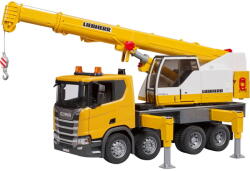 BRUDER Scania Super 560R Liebherr Kran-LKW mit Light & Sound Modul (03571) Figurina