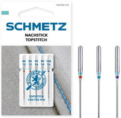 Schmetz Set 5 ace Topstitch pentru Quilting, finete 80-90-100, Schmetz 130/705 H-N VIS (SC-717887) - vexio