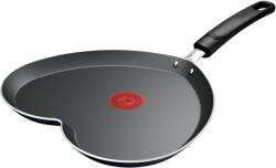 Tefal Tigaie de clătite în formă de inimă Tefal Pancake Day B0141002, 25 cm, înveliș antiaderent, indicator Thermo-Signal, baza Diffusion, roșu & negru (3168430364196)