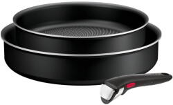 Tefal Set de 3 piese Tefal Ingenio Generous Cook L3129053, tigaie de 22/26 cm, mâner detașabil, indicator Thermo Signal, înveliș antiaderent Titanium (3168430357563)