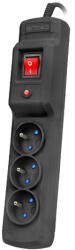 ARMAC Multi M3 | Power strip | anti-surge system, 3 sockets, 3m cable, black (MULTI M3 3M BLACK)