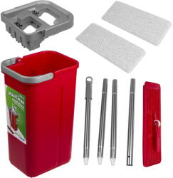 GreenBlue Flat Mop + Bucket + Telescopic Pole + 2 x Microfibre Pad 5.7L Floor Cleaning XXL Set Rotating Head (GB870)