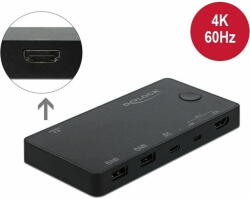 Delock Comutator KVM HDMI/USB-C 4K 60Hz Negru (11477)