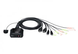 ATEN CS22H 2-Port USB 4K HDMI Cable KVM Switch with Remote Port Selector (CS22H-AT)