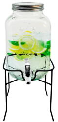 Adler Ad 6741, Sticla, Capac Cu Filet, Pentru La Bauturi, Suport Metalic, Fara Bpa, 17 x 17 x 37.7 cm, Transparent (AD 6741)